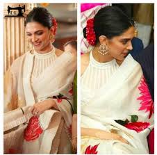 Deepika padukone looks amazing in sarees, does'nt she? Buy Online Deepika Padukone Bollywood Designer Saree In White Color At Best Price From Surati Fabric