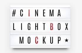 Cinema Lightbox Sign Mockup In 2020 Lightbox Letters Sign Mockup Light Box