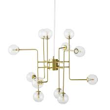 Suspension 12 Globes En Verre Et Metal Dore Constellation Lampade A Sospensione Globi Lampade