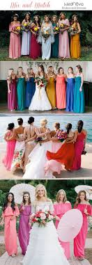 14 Mismatched Bridesmaid Dresses Color Palettes From Real Weddings Bright Bridesmaid Dresses Bridesmaid Dresses Color Palette Bridesmaid Dresses Different Colors