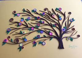 Wall decoration ideas with paper tree. Quilled Wall Art Abstract Quilling Art Tree Of Life Holiday Gift Ideas Framed Quilling Wall Art Rolled Paper Tree Art Art Collectibles Paper Investmentcable Com