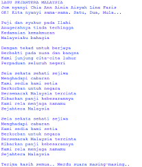 Lirik lagu yang berjudul wanita waja negara menggambarkan tentang kecekalan para wanita dalam menghadapi rintangan dalam kehidupan. Sains Komputer Asas Sains Komputer Ask T3 Bab 4 Procedure Lirik Sejahtera Malaysia