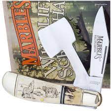 Marbles Mr250 Scrimshaw Wildlife Series Folding Pocket Axe Hatchet Knife Tactical Gear Survival Folding Knives