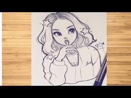 Gesture drawing woman drawing drawing poses drawing sketches sketching anatomy drawing drawing tips drawing ideas character drawing. How To Draw So Cute Girl Drinking Bubble Tea Draw Cute Girl Easy Diy Girl Youtube