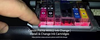 Canon printer ink error message indicating that your ink has run out and for your to replace the cartridge. Canon Pixma Mx922 Ink Change Install Change Ink Cartridges Ink Cartridge Multifunction Printer Laser Printer