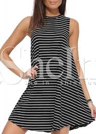 Black White Striped Sleeveless Dress Shein Sheinside Striped Sleeveless Dress White Sleeveless Dress Black Striped Dress