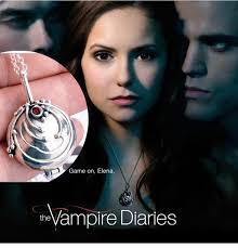 THE VAMPIRE DIARIES Elena Gilbert Antique Silver Locket Pendant Necklace  Gift UK £5.99