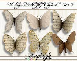 Vintage Butterflies Set 2 Shadowed Non Shadowed 12 Png Etsy Vintage Butterfly Scrapbook Program Diy Crafts Vintage