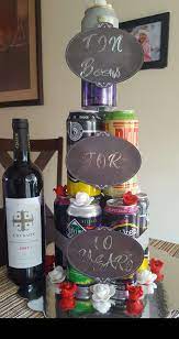 Ten Year Anniversary Gift For Friends Tin Beers For 10 Years 10 Year Wedding Anniversary Gift 10 Year Anniversary Gift Tin Anniversary Gifts