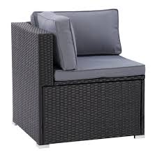 Great savings & free delivery / collection on many items. Corliving Parksville Patio Sectional Corner Chair Ash Grey Cushions Black Frame Prk 400 L Rona