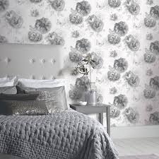 Energize your space with a custom mural. Arthouse Flower Garden Mono Glitter Wallpaper 259201