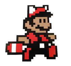 8 Bit Raccoon Mario From Super Mario 3 And Mario Kart Wall Art Video Game Decor Eight Bit Wood 8 25 X 10 Raccoon Mario Video Game Decor Mario