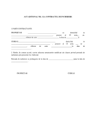 Trebuie declarat actul aditional de prelungire a unui contract de inchiriere deja existent in cazul unei pf? Act Aditional La Contract De Inchiriere