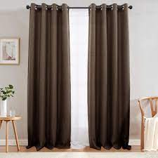 There's a lot more that. Amazon Com Jinchan Linen Texture Curtains Light Reducing Grommet Top Drapes For Bedroom Living Room Window 2 Panels 84 Inches Length Brown Kitchen Dining