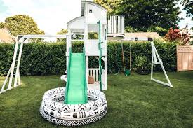 Stain the complete set and also replace any discolored or frayed ropes. Painted Play Set And Backyard Updates Nesting With Grace