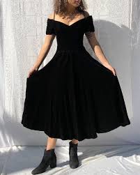 80s Black Velvet Party Dress Small Velvet Party Dress Party Dresses With Sleeves Black Party Dresses