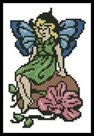 Cross stitch patterns of plants. Mini Flower Fairy Cross Stitch Pattern
