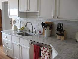 White River Granite White Subway Tile White Cabinets Kitchen Ideals White Kitchen Remodeling White Subway Tile Kitchen