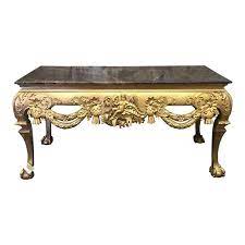 antique baroque style carved wood marble top center table wood and marble center table marble top