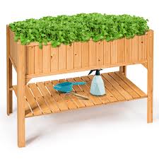 How to start a raised herb garden. Raised Garden Bed Elevated Planter Box Shelf Standing Garden Herb Garden Wood Walmart Com Walmart Com