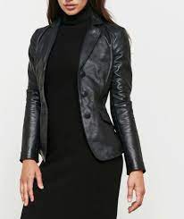 New Black Leather Blazer Women Formal Genuine Lambskin Jacket Size Xxs 5xl Fashion Clothing Leather Blazer Women Black Leather Blazer Leather Jackets Women