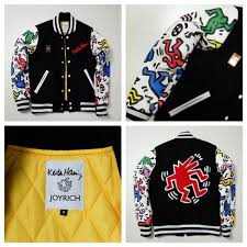 Rare Vintage Joy Rich Joyrich La Usa Keith Haring Collaboration Japan Japanese Award College Baseball Stajan Stadium Varsity Leather Jacket Size Xs Jackets Joyrich Colorful Jacket