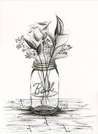 Easy flower jar acrylic painting tutorial for beginners step by step. Flowers In A Jar Drawing By Taphath Foose