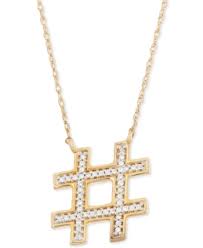Wrapped Hashtag Diamond Pendant Necklace 1 10 Ct T W In 10k Gold Created For Macy S Diamond Pendant Necklace Diamond Pendant 10k Gold Chain