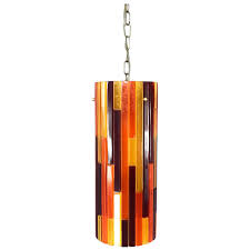 Mid century modern retro hanging swag light lamp amber gold w/ metal accents wow. Mid Century Swag Light 7 For Sale On 1stdibs