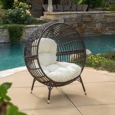 Dermot Multibrown Wicker Lounge Ball Chair W X2f Cushion Forgo The Traditional And Add A U Outdoor Wicker Lounge Chairs Lounge Chair Outdoor Outdoor Chairs