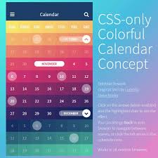 Css Only Colorful Calendar Concept Fribly Web Design Quotes Web Design Web Design Resources