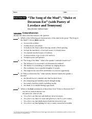 Savvas realize test answer key. Selection Test Poetry Collection 2 The Song Of Mud And Dulche Et Decorum Est Name Date U201cthe Song Of The Mud U201d U201cdulce Et Decorum Course Hero
