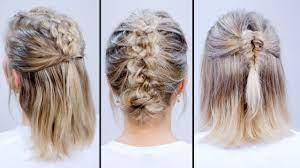 Hair styles for long hair for school. Braided Heatless Back To School Short Hairstyles Milabu Youtube