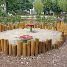 8 1 1 Sandkasten Aus Palisaden In 2020 Natural Playground Gardening For Kids Diy Playground