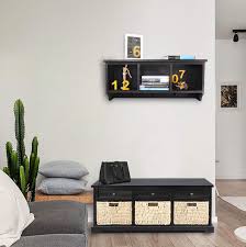 Wood entryway benches with storage, rustic entryway benches with shoe storage, white entryway benches 3 piece big entryway bench and shelf set: Amazon Com Hromee Entryway Storage Bench And Hanging Shelf Set With Basket Drawers Hooks No Assemble Black Kitchen Dining
