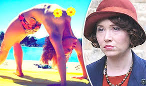 Daisy Lewis is a long way from Downton Abbey as she gives fans eyeful with  TOPLESS snap