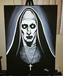 The conjuring 2 demon nun valak painting james wan. The Conjuring 2 Demon The Nun Valak 18x24 Painting Glow In The Dark Ebay Scary Paintings Creepy Paintings Scary Art