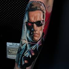 Healed portrait tattoo from movie Legend
