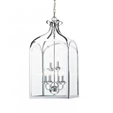 Black square lantern pendant light. Chrome Hall Lantern Large Square Lantern Clear Glass 6 Candle Lights