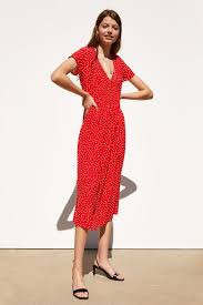 Black And White Spot Midi Dress Zara Vestido Midi Lunares Womens Midi Dresses Printed Midi Dress Midi Dress