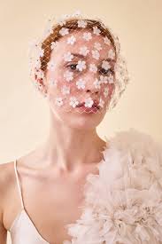 Blusher Veil Meaning Markarian Bailey Blue Embroidered Blusher Veil Blusher  Veil Headpiece