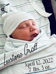 Excited to announce Tessa DelZoppo Groff and my baby boy Luciano Groff into  this world! What an incredible experience creating life ❤️ Born 4/12/22 at  2:23am.