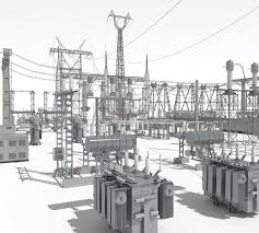 Electrical Substation Sub Max 3d Model Electrical Substation Electricity Ho Train Layouts