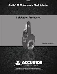 Gunite 2000 Automatic Slack Adjusters Manualzz Com