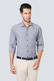 Lp Shirts Louis Philippe Greyish Blue Shirt For Men At Louisphilippe Com