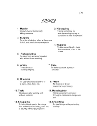 Teaching Vocabulary Types Of Crime Teaching Vocabulary Criminal Psychology English Words