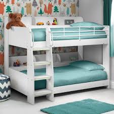 If your toddler, tween or tween's room needs updating we carry unique twin and full bedroom sets that let you choose how your child's room will be configured. Domino White Wooden And Metal Kids Storage Bunk Bed Frame 3ft Single