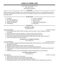 Curriculum vitae (cv) means course of life in latin, and that is just what it is. Asst Restaurant Manager Resume Examples Myperfectresume