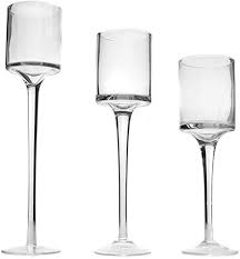 100 candles features a wide selection of glass candle holders, candle holders, glass, candles tall frosted glass votive holder. Candle Holders Set Of 3 Tall Tea Light Glass Candle Holders For Wedding Table Decoration Home