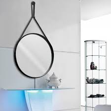 L'assortimento di specchi da bagno con cornice di bagnoshop è vario e diversificato. Specchio Da Bagno Sagomato Rotondo O 60 Con Cornice In Ecopelle